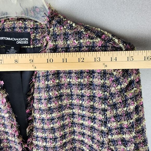 Norton McNaughton No Button Woven Fringed Short Blazer Size 10 - Picture 3 of 8